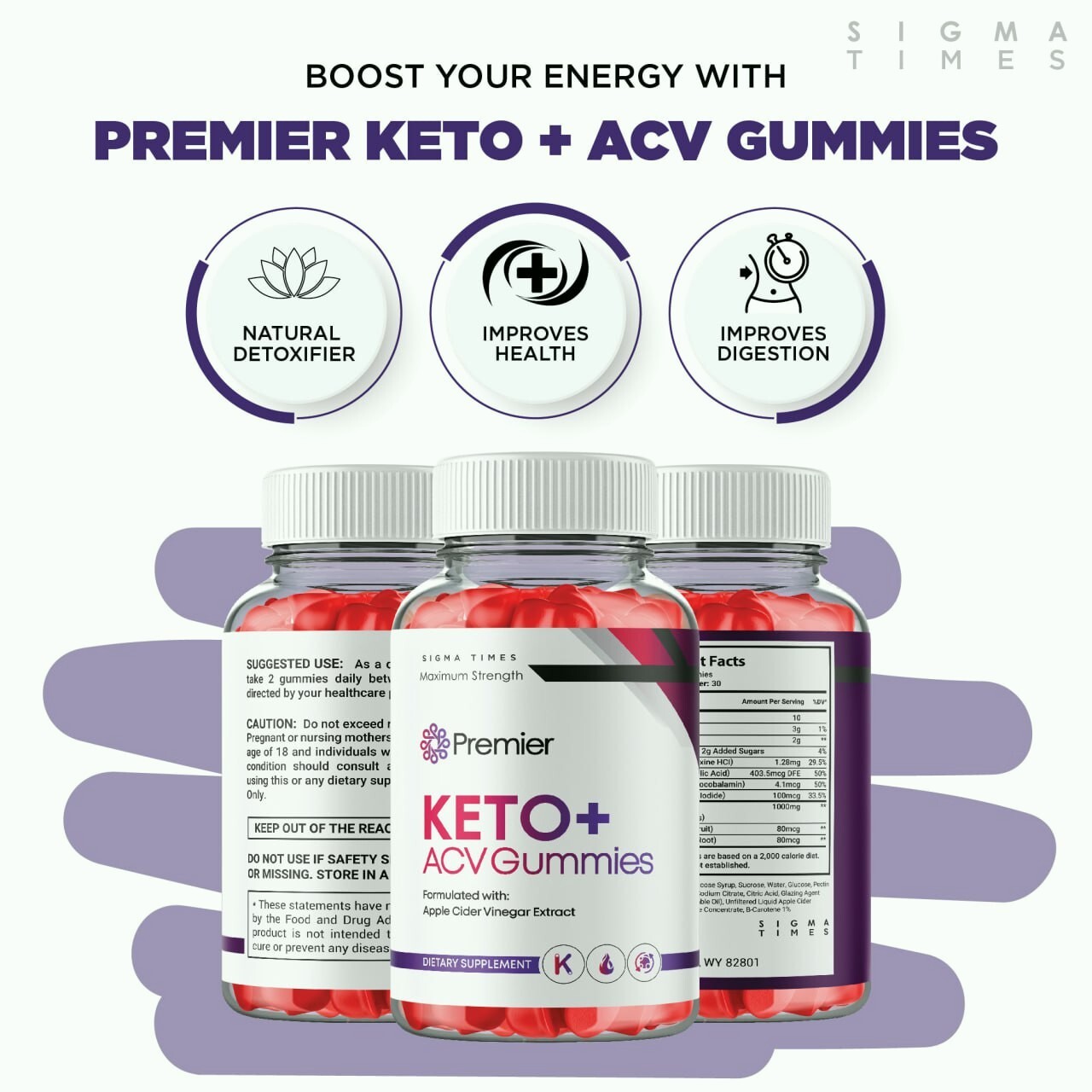 Premier Keto ACV Gummies for Curbing Appetite Cravings and Fat Burning 60ct