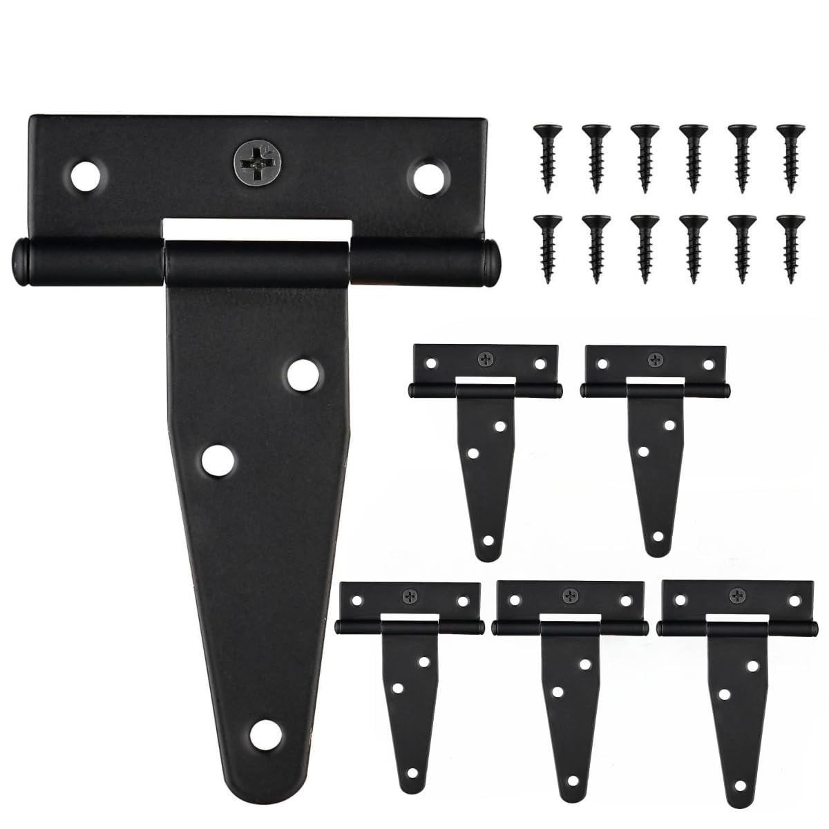6 Pack 3 Inch T Strap Hinges Heavy Duty Shed Door Gate Hinges for Wooden Fence