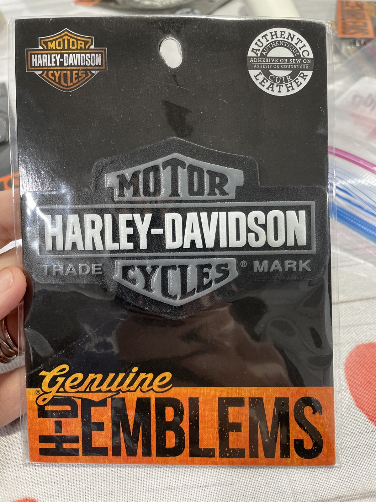 Harley Davidson, Leather Adhesive or Sew On Patch