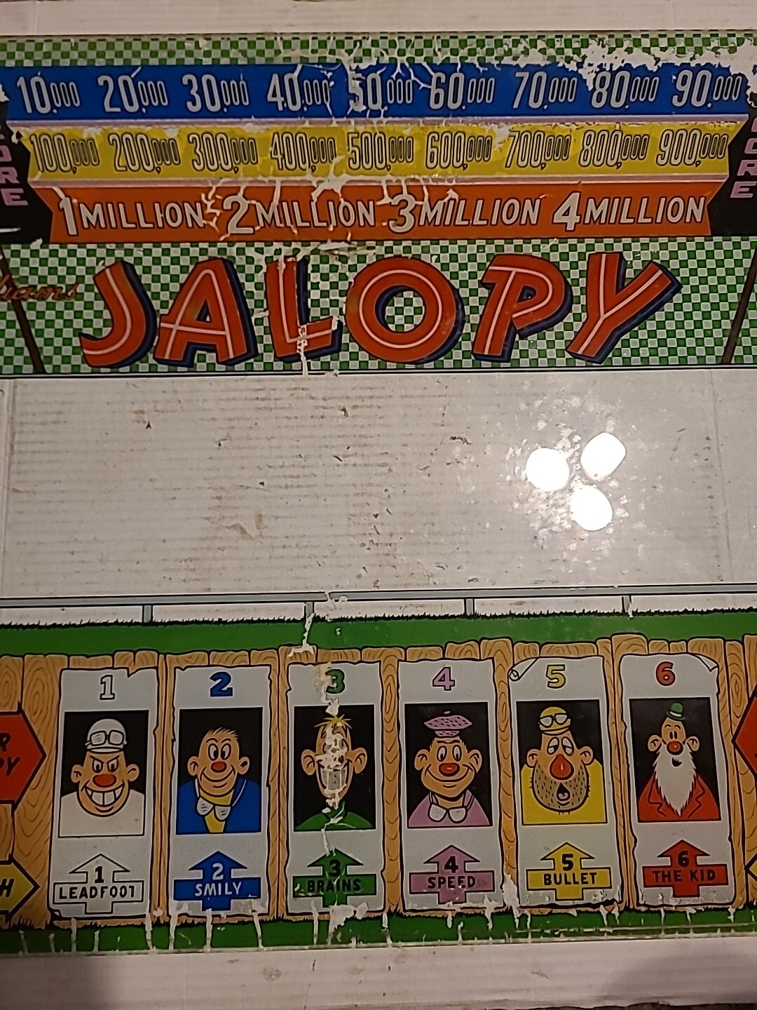 Williams Jalopy Pinball Machine Backglass