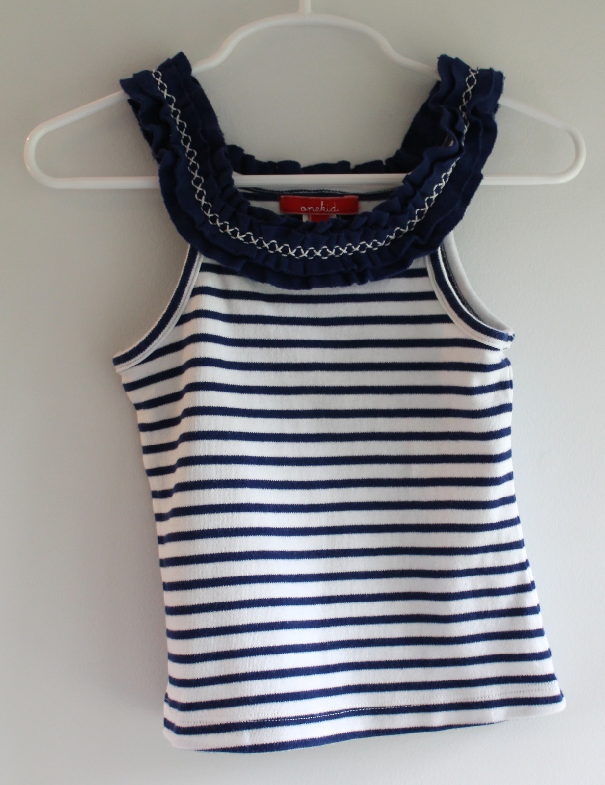 Onekid, Shirt, Sleeveless, Blue, Striped, 100% Cotton, 4T