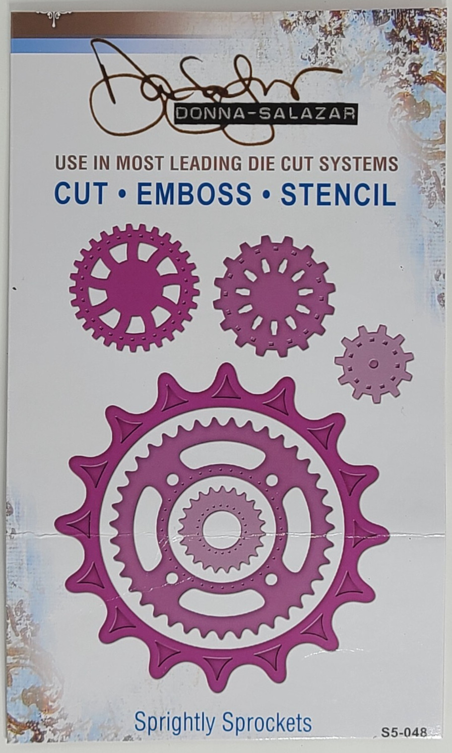 Spellbinders Donna Salazar Cut Emboss Stencil, Sprightly Sprockets