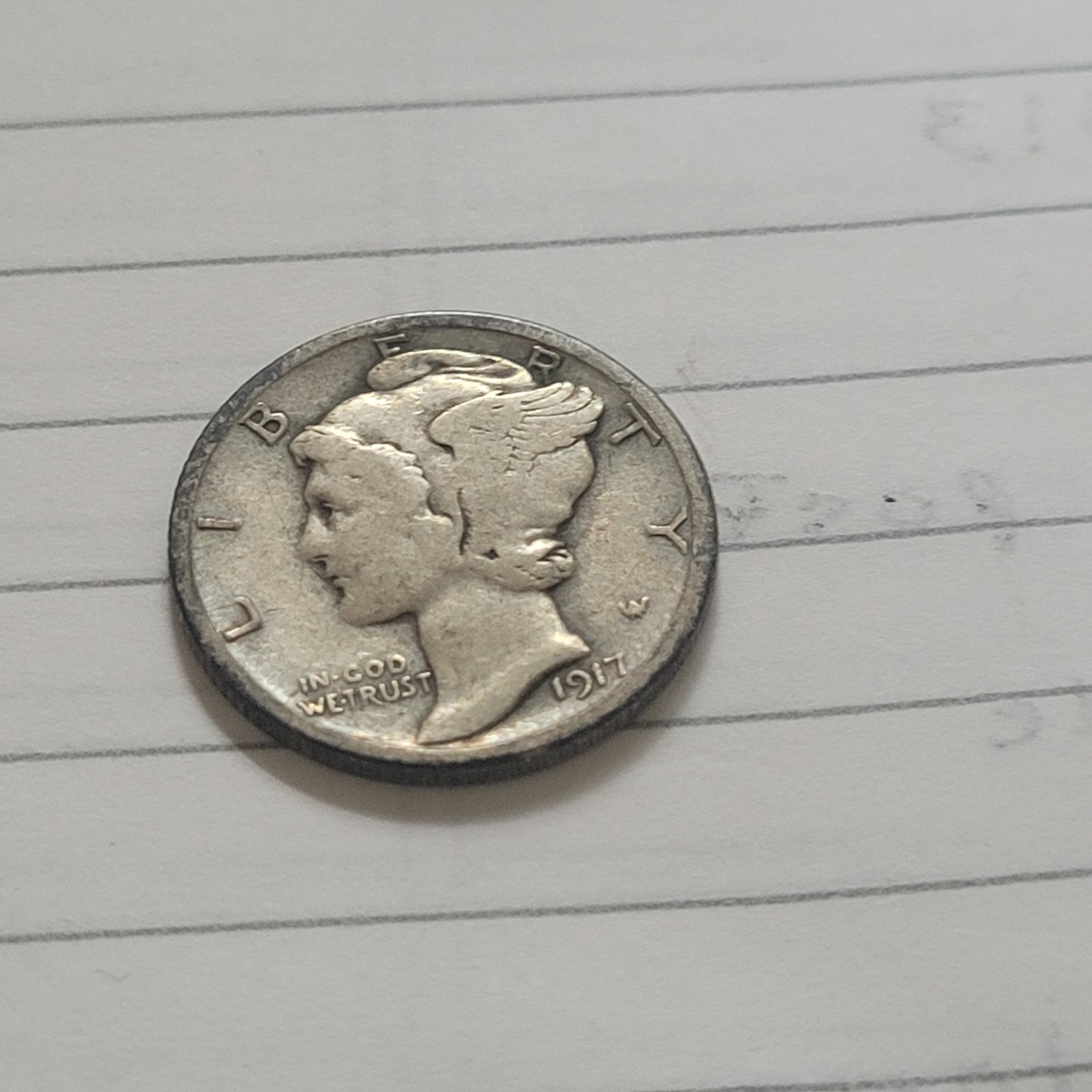 1917-S MERCURY DIME (VF)