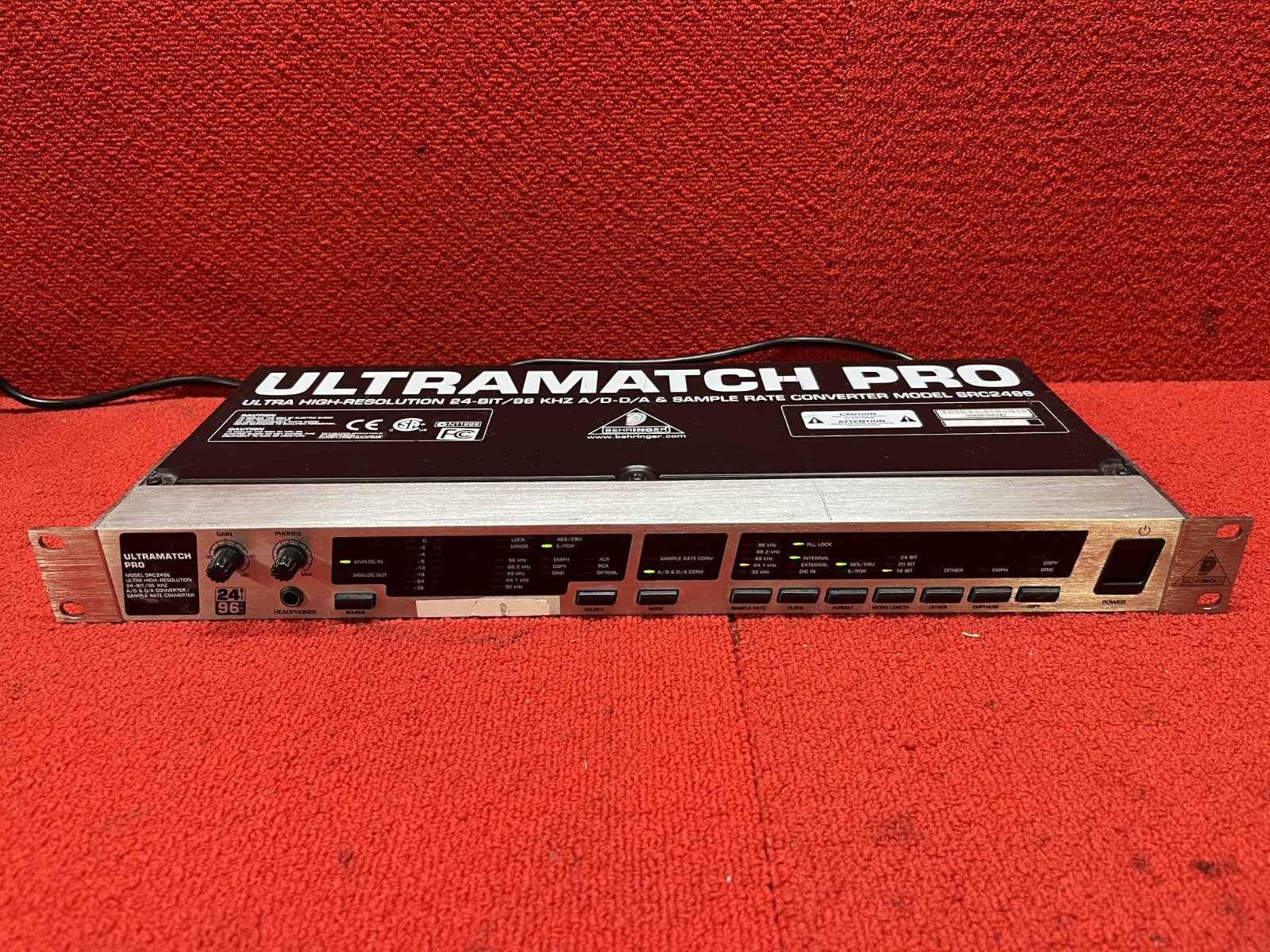Used Behringer Ultramatch Pro SRC2496 AD/DA Sample Rate Converter Good Condition