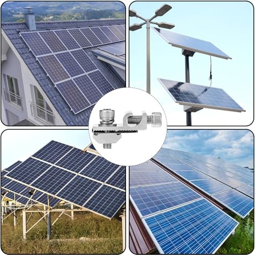 16 Pcs Solar Panel Grounding Lugs, Stainless Steel, Silver, MOUNT BRACKET,