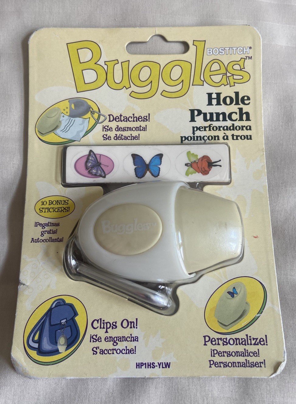 NIP Bostitch Buggles Hole Punch w/Stickers - NEW - 8 Sheet Capacity
