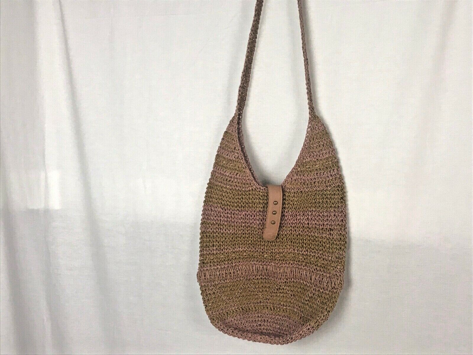 Hobo bag woven pink and brown