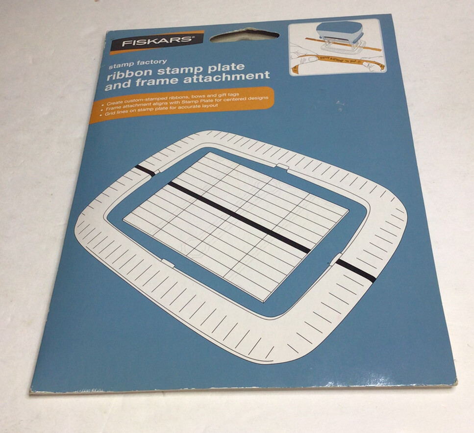 Fiskars Stamp Factory Ribbon Stamp Plate And Frame Attachment Unopened