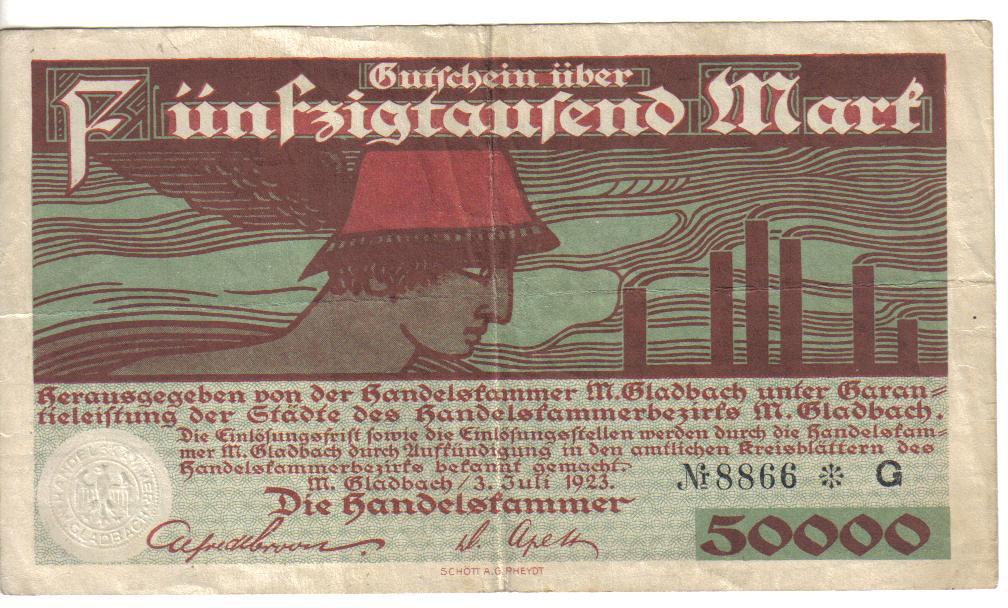 GERMANY, 50,000 MARK, 1923, s/n : 8866