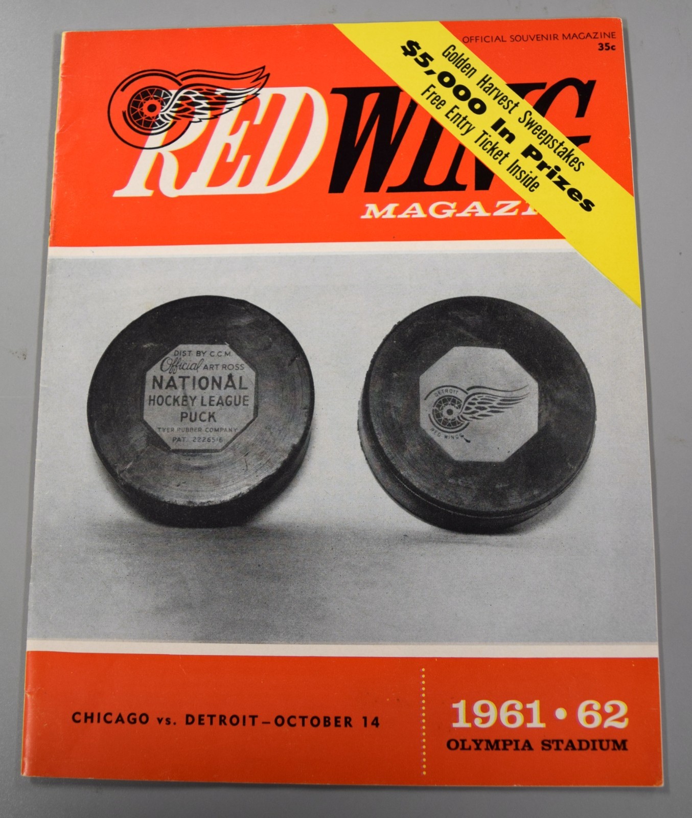 Detroit Red Wings Vs Chicago Blackhawks Octover 14th 1961 Official Game Program
