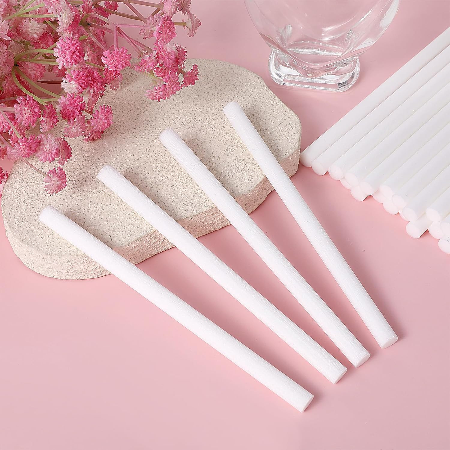 24 Pcs Humidifier Wicks Sticks Diffuser Wicks Replacement Cotton Refill Stick...
