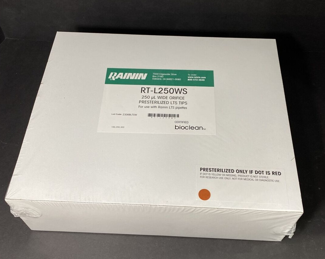 Rainin Pipette Tips LTS 250 ul Wide Orifice 10 Racks with 96 Tips Each
