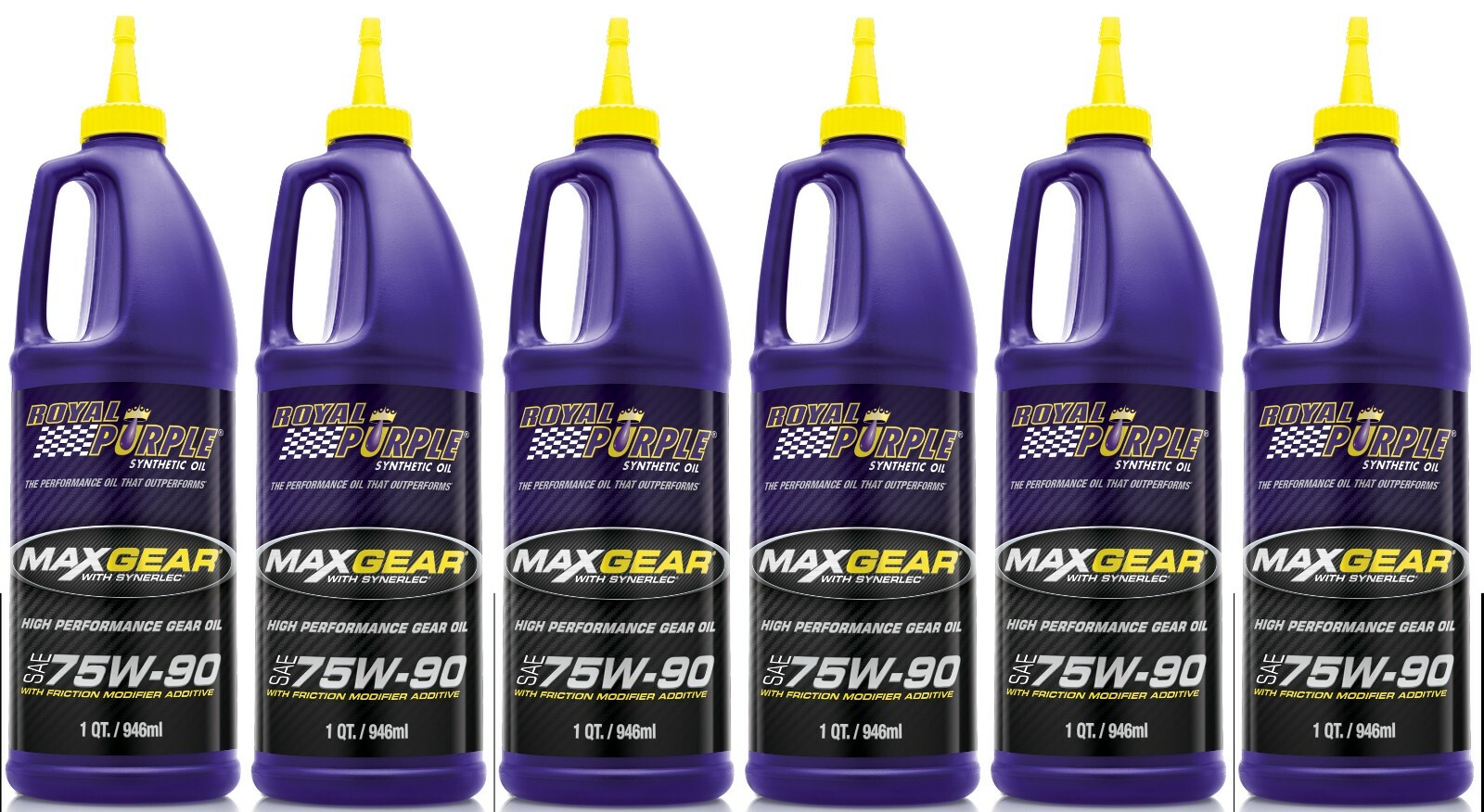 Royal Purple Max Gear 75W90 Synthetic Gear Oil 01300 - 6-Pack / 1 Qt Bottles