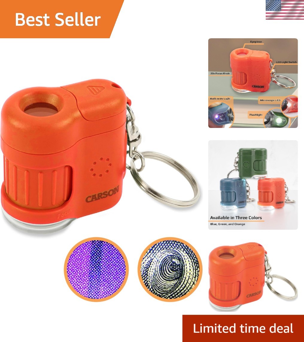 Educational MicroMini Pocket Microscope Keychain – Built-in LED & UV Lighting
