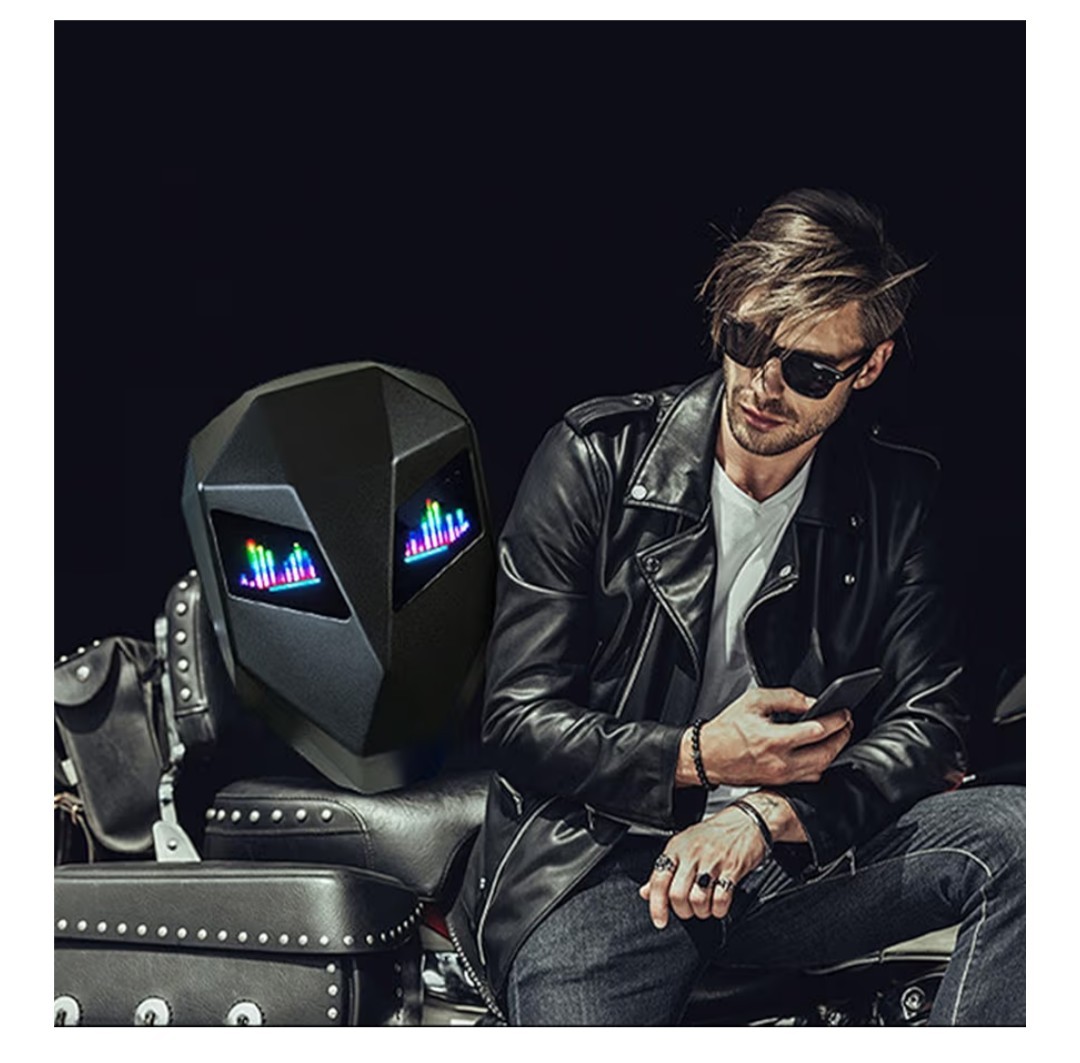 Motorcycle LED Knight Backpack Laptop Bag DIY programming Backpack 3D Waterproof