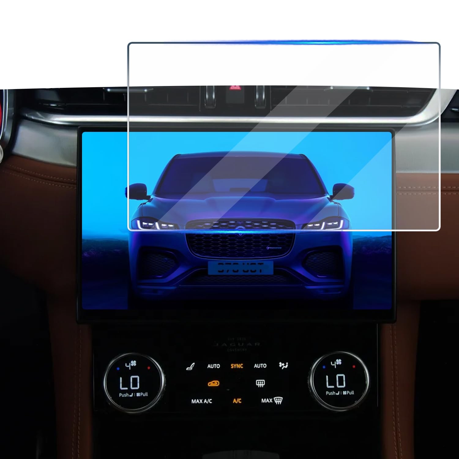 KOOGEN Tempered Glass Screen Protector for F-Pace 11.4 inch, Transparent, 9H