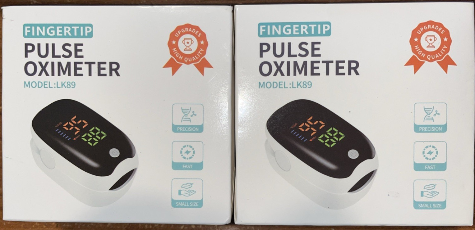 Pack of 2 ~ Fingertip Pulse Oximeter LK89 1 for home+1 for away