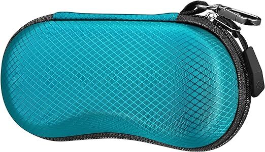 Sunglasses Case Hard EVA Shell Shockproof Sport Glasses Case w/ Metal Carabiner