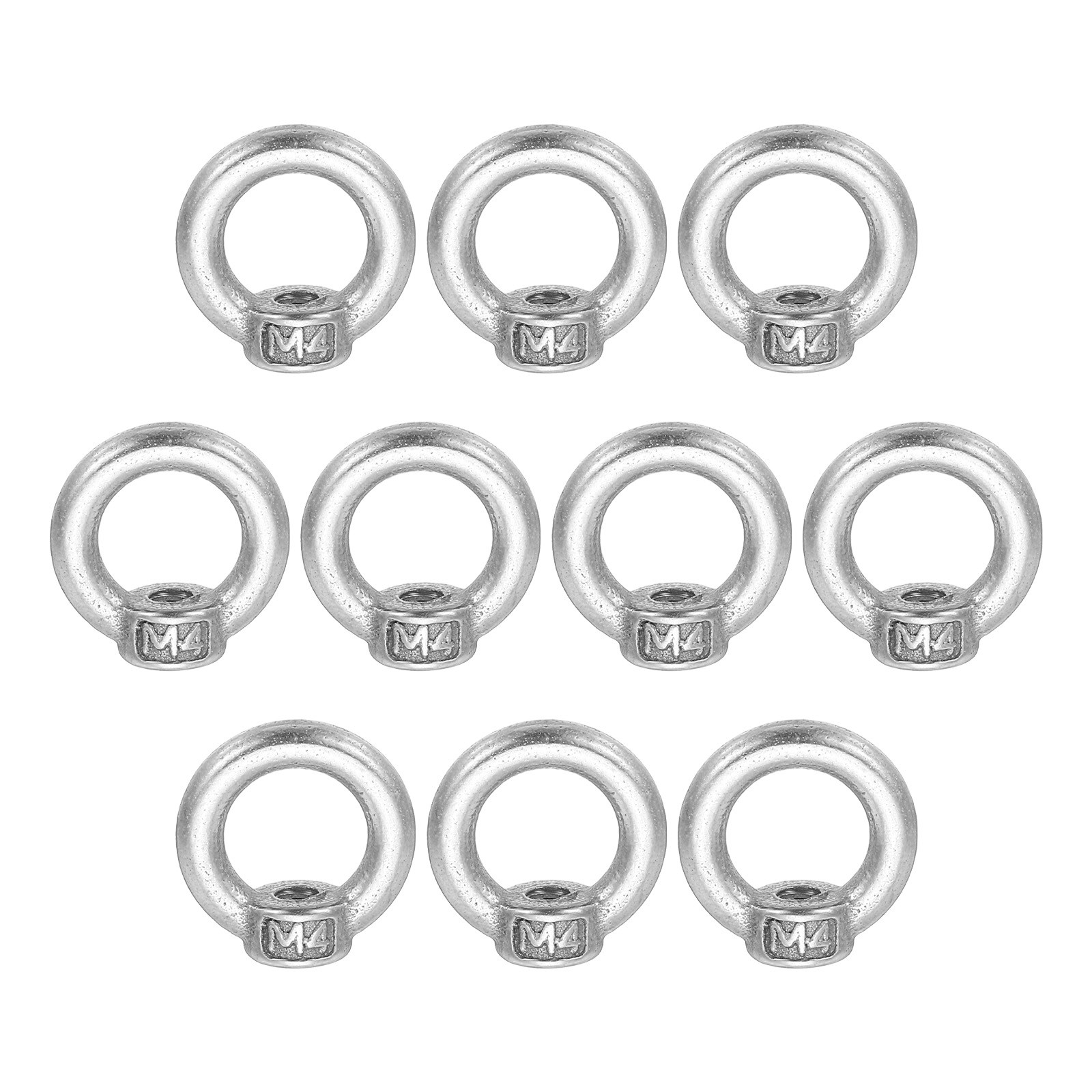 10 Pcs M4 Lifting Eye Nut Stainless Steel Ring Shape Female Thread Nuts Fastener