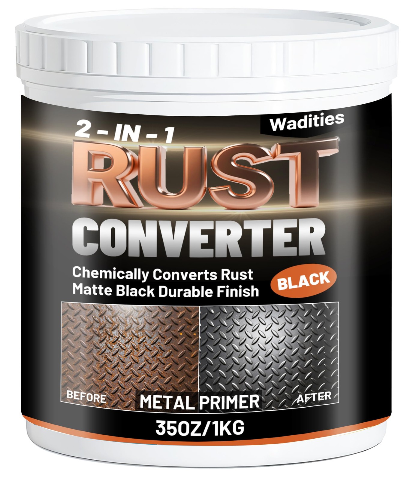 2-in-1 Rust Converter & Metal Primer, 35oz 35 Fl Oz (Pack of 1), Matte Black