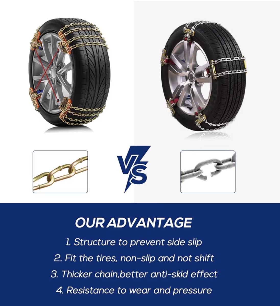 Snow Tire Chains for Car SUV Pickup Trucks, Universal