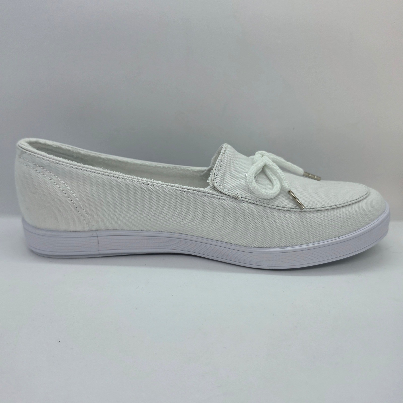 Grasshoppers Purefit Comfort White Canvas Slip On Sneakers EF21875 Womens 8W