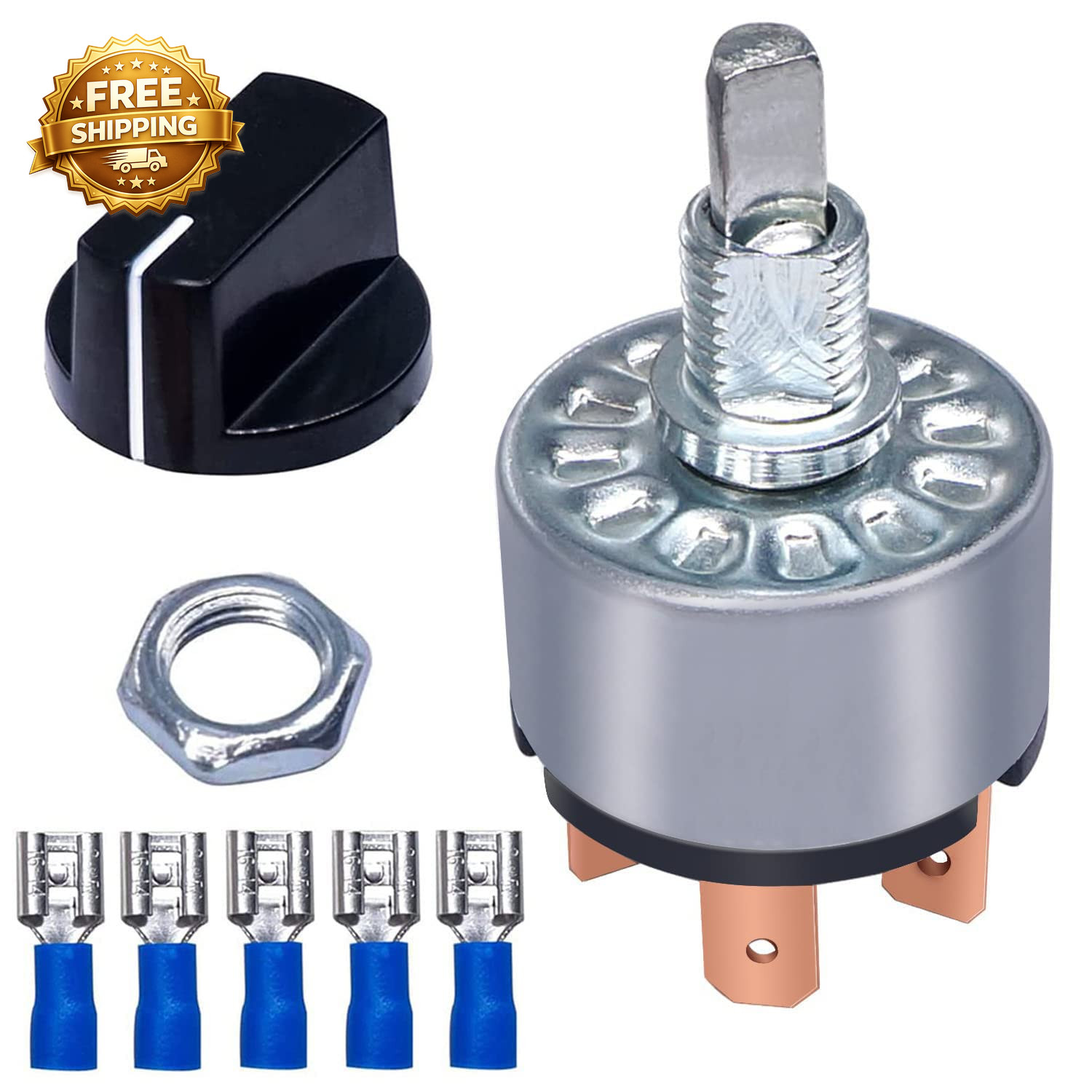 Rotary Switch 4 Position 3 Speed Fan Switch 12A 250V/16A 125V Metal Fan Heater