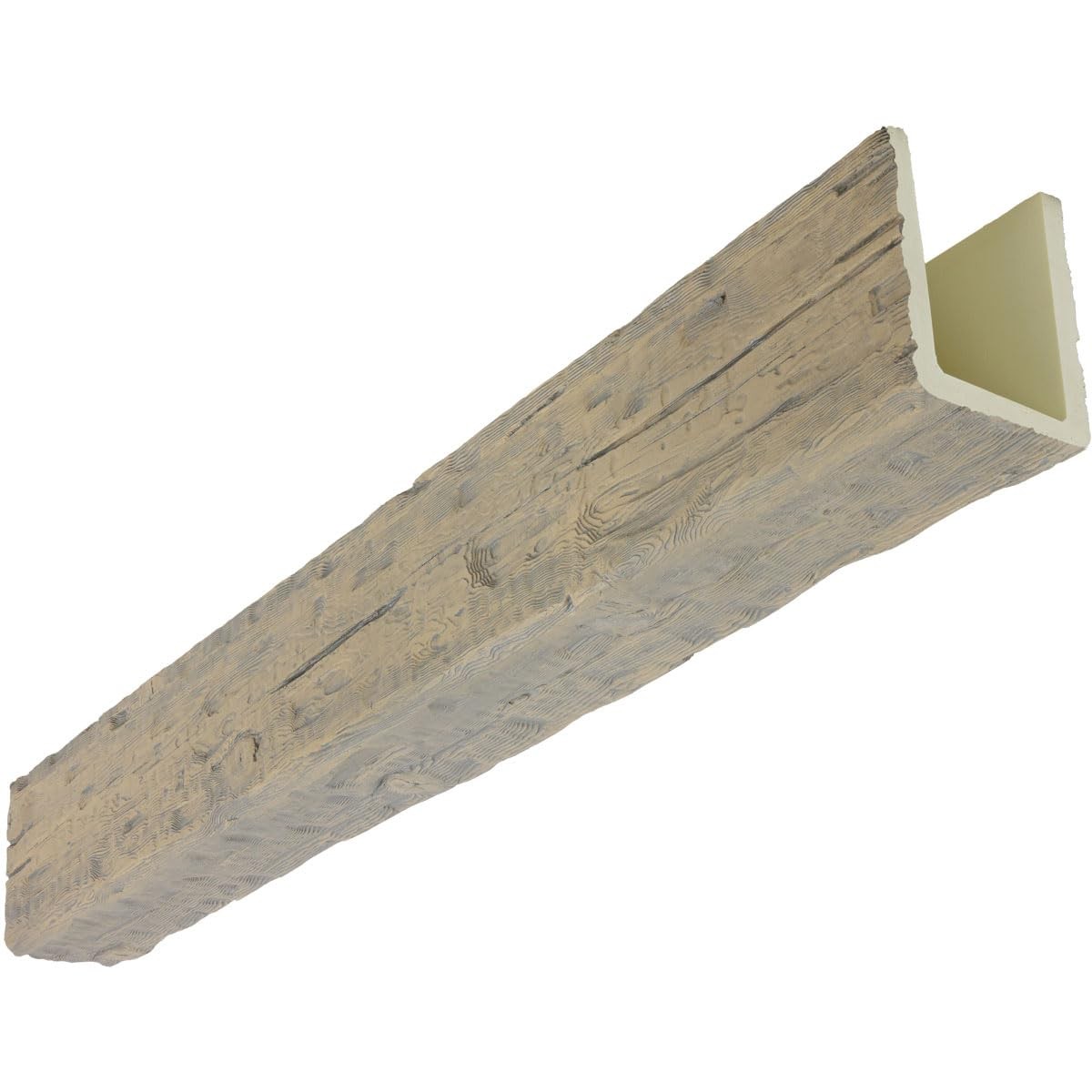 Heritage Timber Salvaged Timber Faux Wood Beam, 3-Sided (U-Beam), 3 1/2"W x 3...