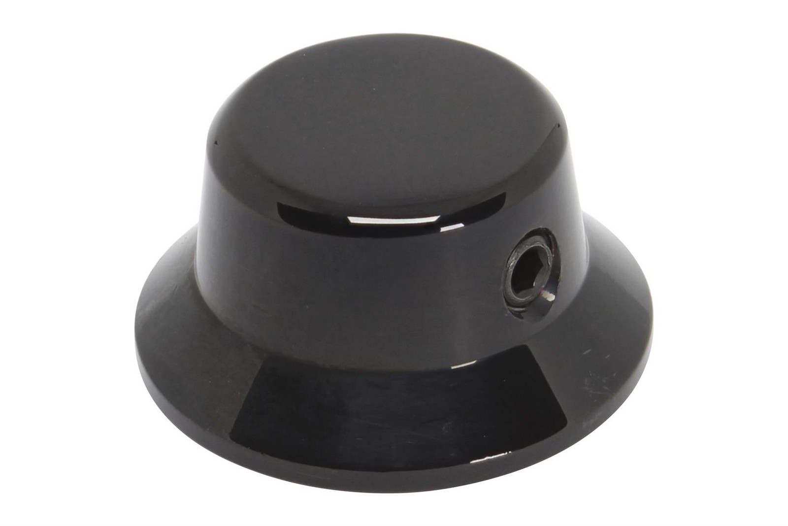 Brass Hat Knob for 6mm diameter shaft w/ set screw - fits split shaft - Black