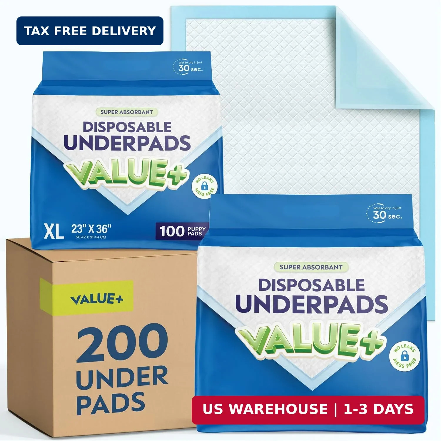 Chucks Pads Disposable [200-Pack] Underpads 23x36 Incontinence Chux Pads Absorbe