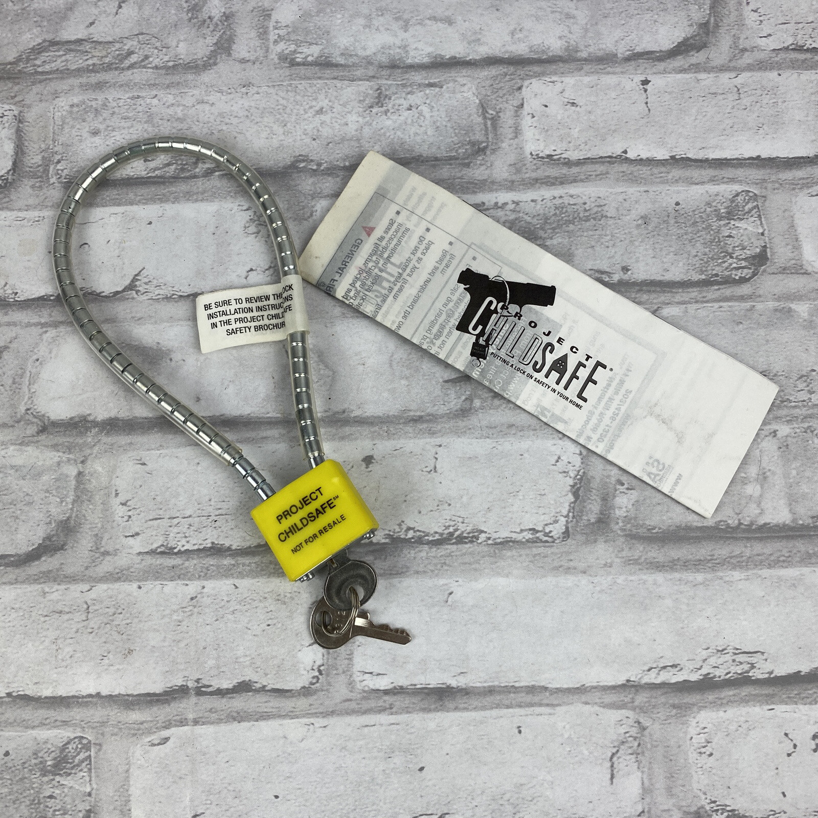 Project Childsafe Firearms Guns Weapons Cable Safety Lock Padlock New Open Pkg