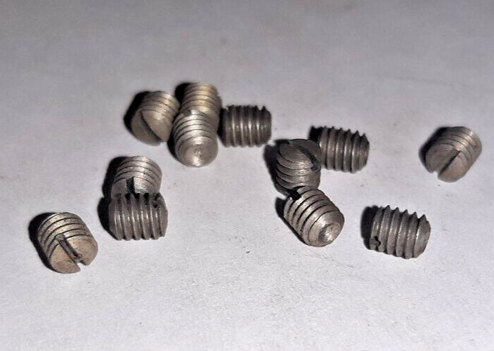 N.O.S. Slotted Head Steel Set Screws #8-32 x 3/16" Lg. Cup Point - Lot of 12