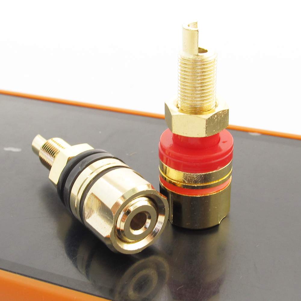 50pcs High Quality Gold Plated Copper Amplifier Speaker Terminal Binding Post