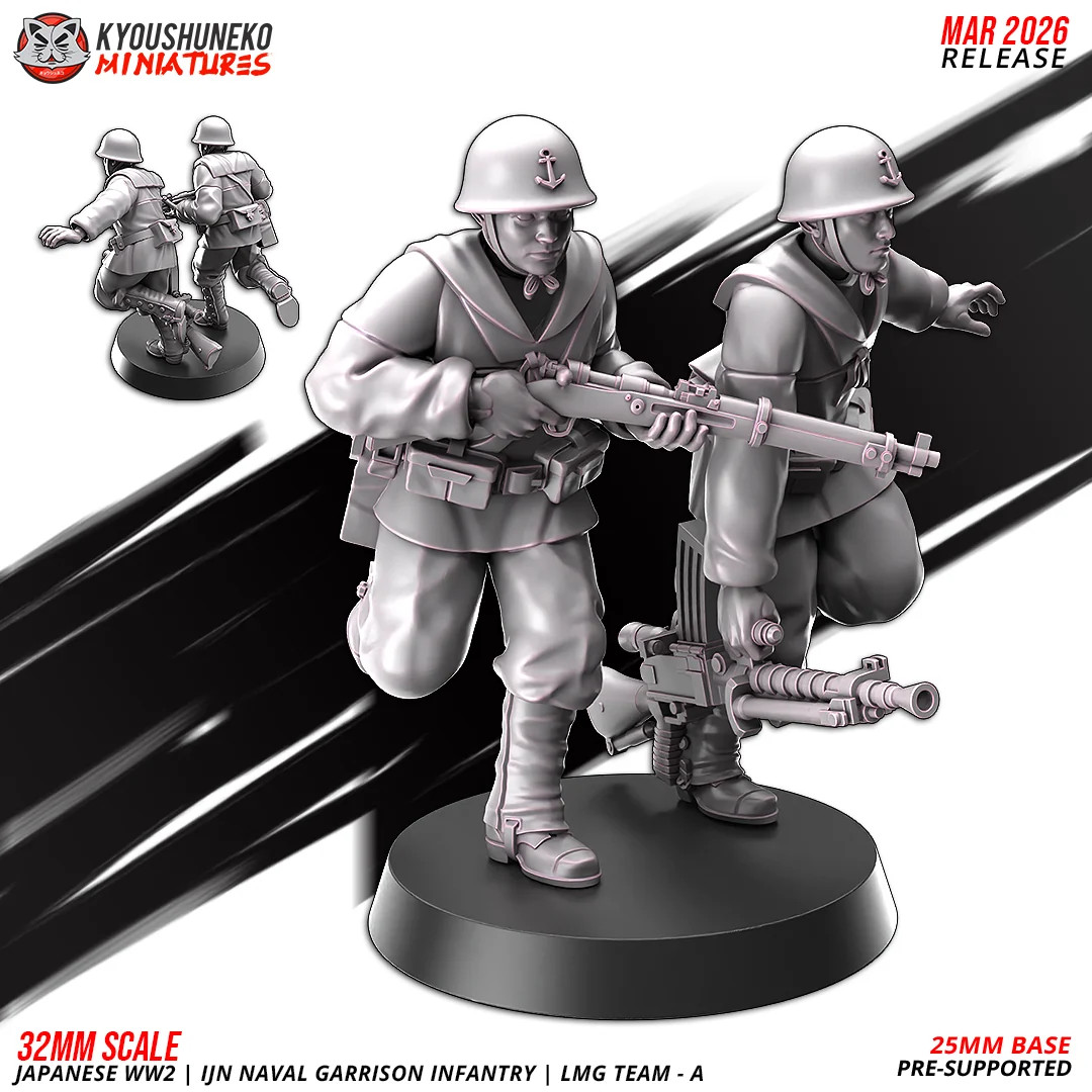 Naval Garrison Infantry - LMG Teams (Multiple Versions) - 28mm Resin Tabletop Mi