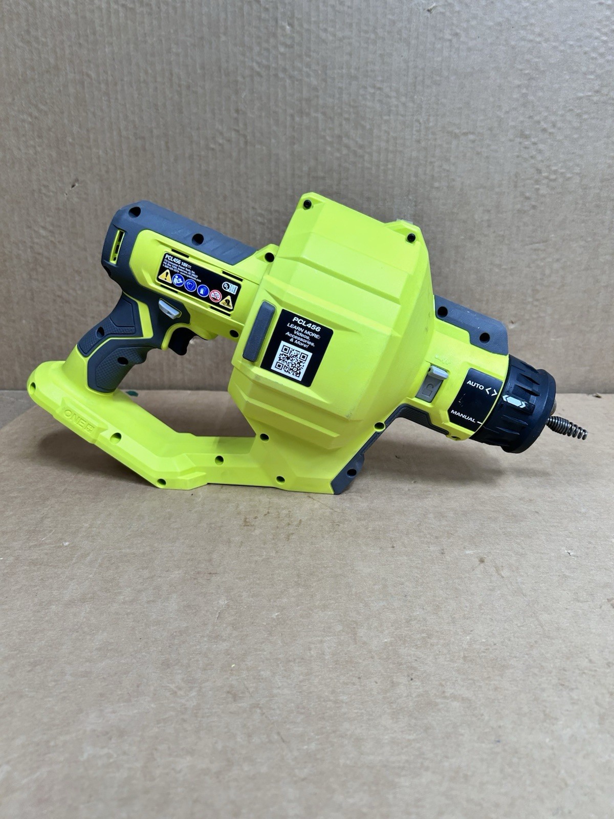 Ryobi PCL456 ONE+ 18V Cordless Drain Auger 25 ft Cable, LED Light, FL31