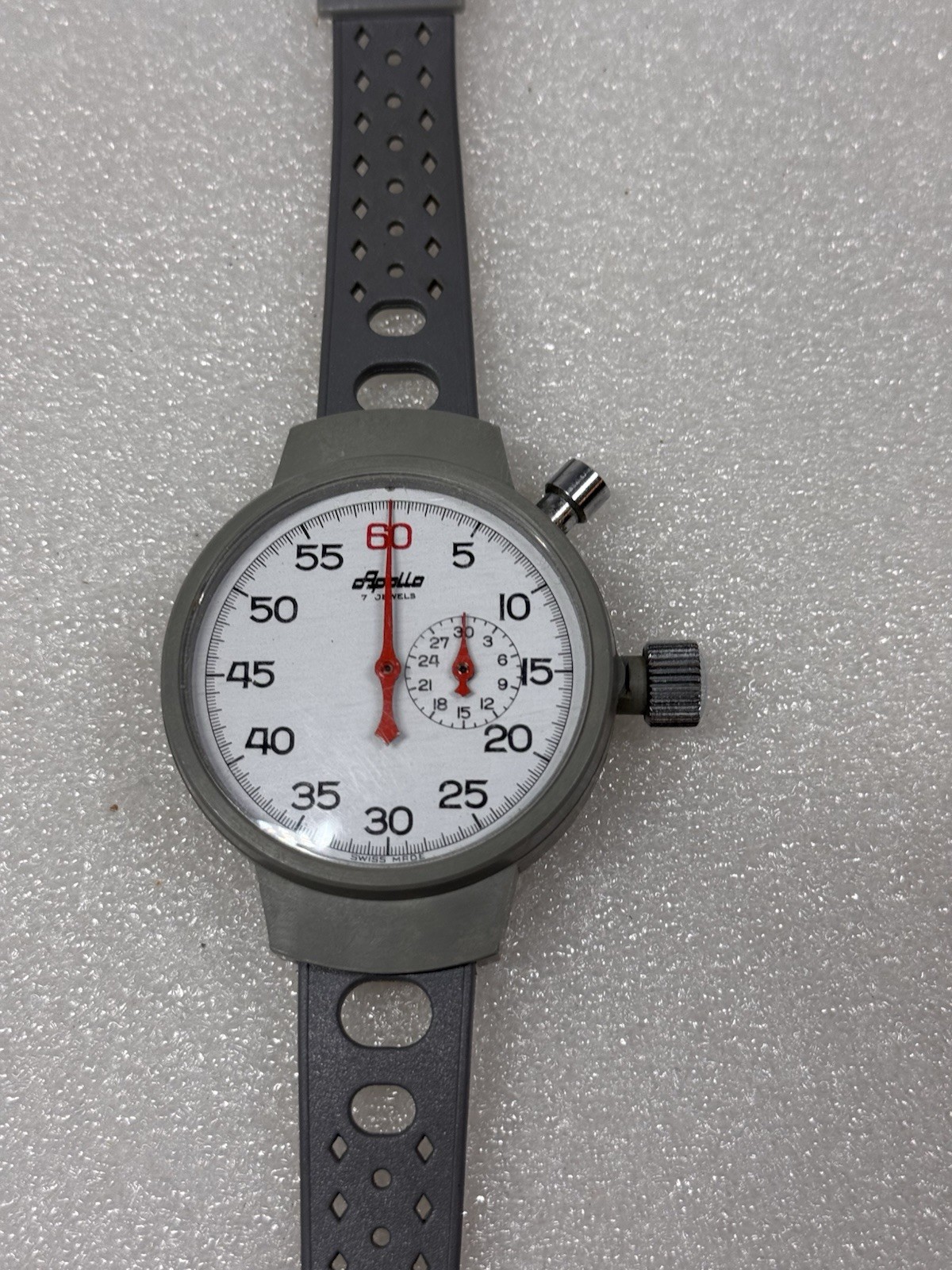 RARE VINTAGE ARISTO APOLLO 7 JEWEL WRIST STOP WATCH - SWISS MADE