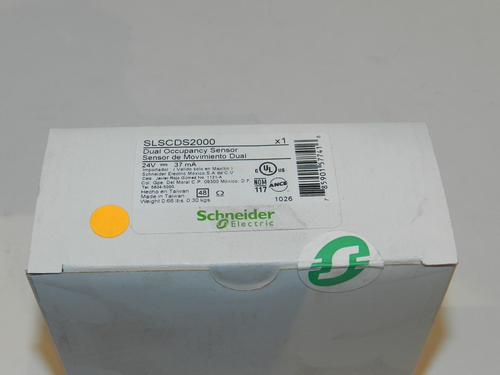 Schneider Electric Dual Occupancy Sensor SLSCDS2000 24V, 37mA NEW NIB
