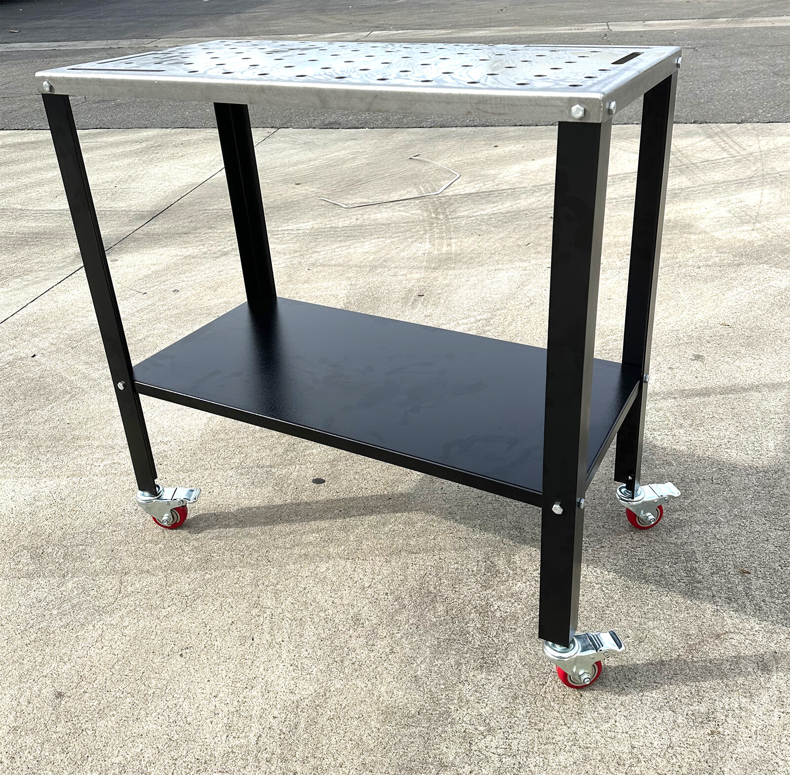Steel Welding Table Cart 1200lbs Capacity 36" x 18" Countertop w/Swivel Casters