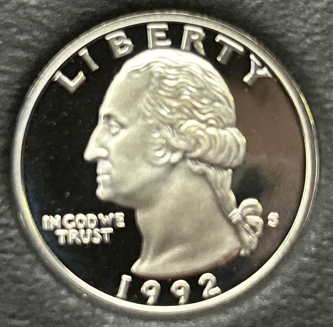 1992 S Proof Silver Washington Quarter From Proof Set With Free Shipping