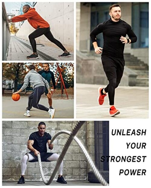 1, 2 or 3 Pack Men's Compression Pants Athletic Base Large 2 Pack-black+grey