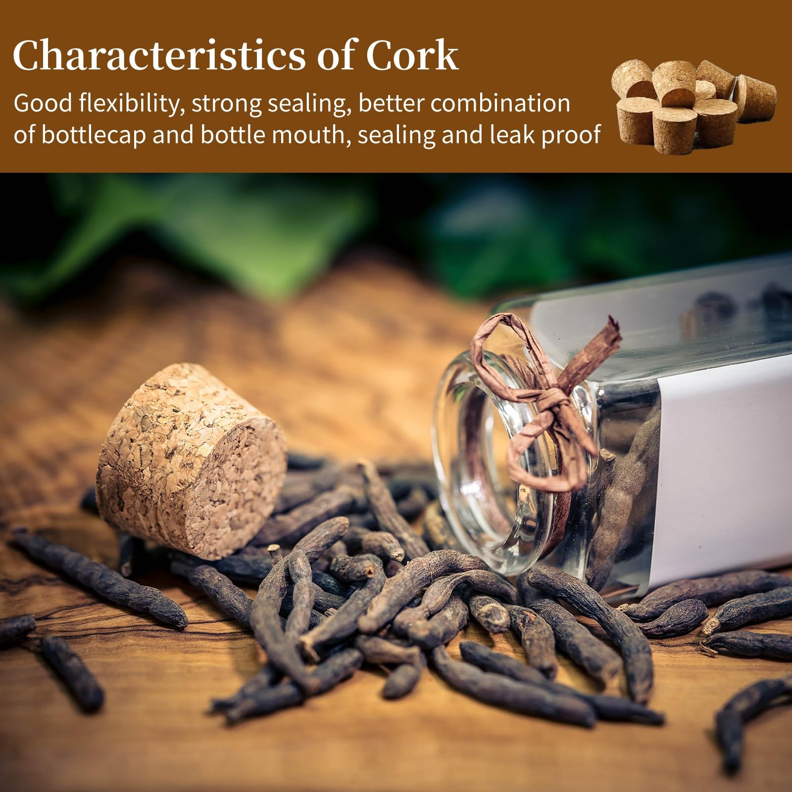 Natural Corks Stoppers Bottles Assorted Sizes for Salt and Pepper DIY Projects
