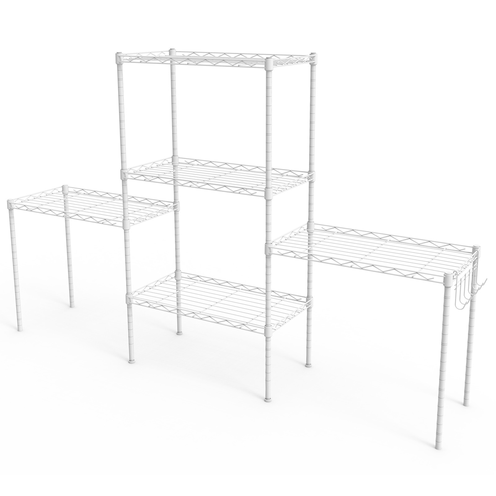 5-layer display rack with adjustable layer spacing, plug-in deformable structure
