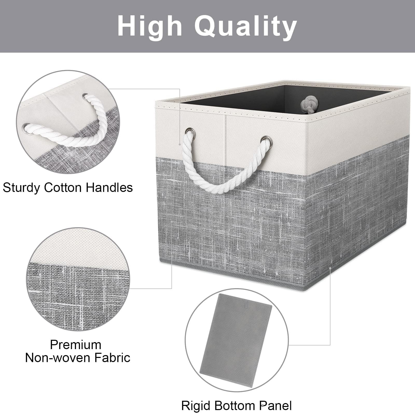 Fab totes Storage Bins [3-Pack], Foldable Storage Baskets for Organizing