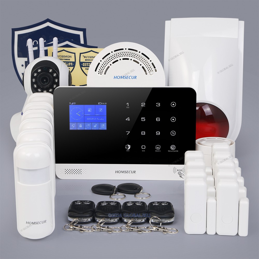 HOMSECUR Motion Sensor Alarm Security System Kit With HD IP Camera Door Sensors