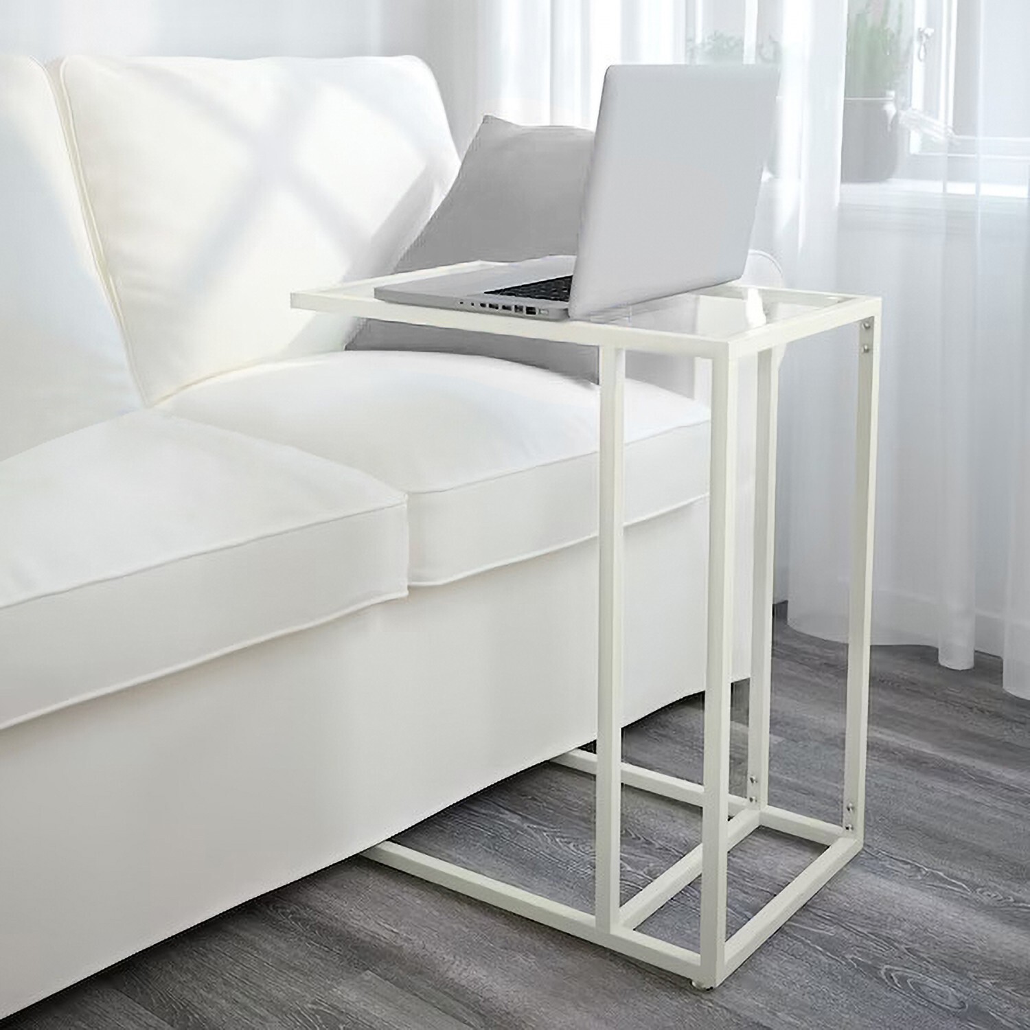 Laptop stand, black-brown/glass, 13 3/4x25 5/8 "