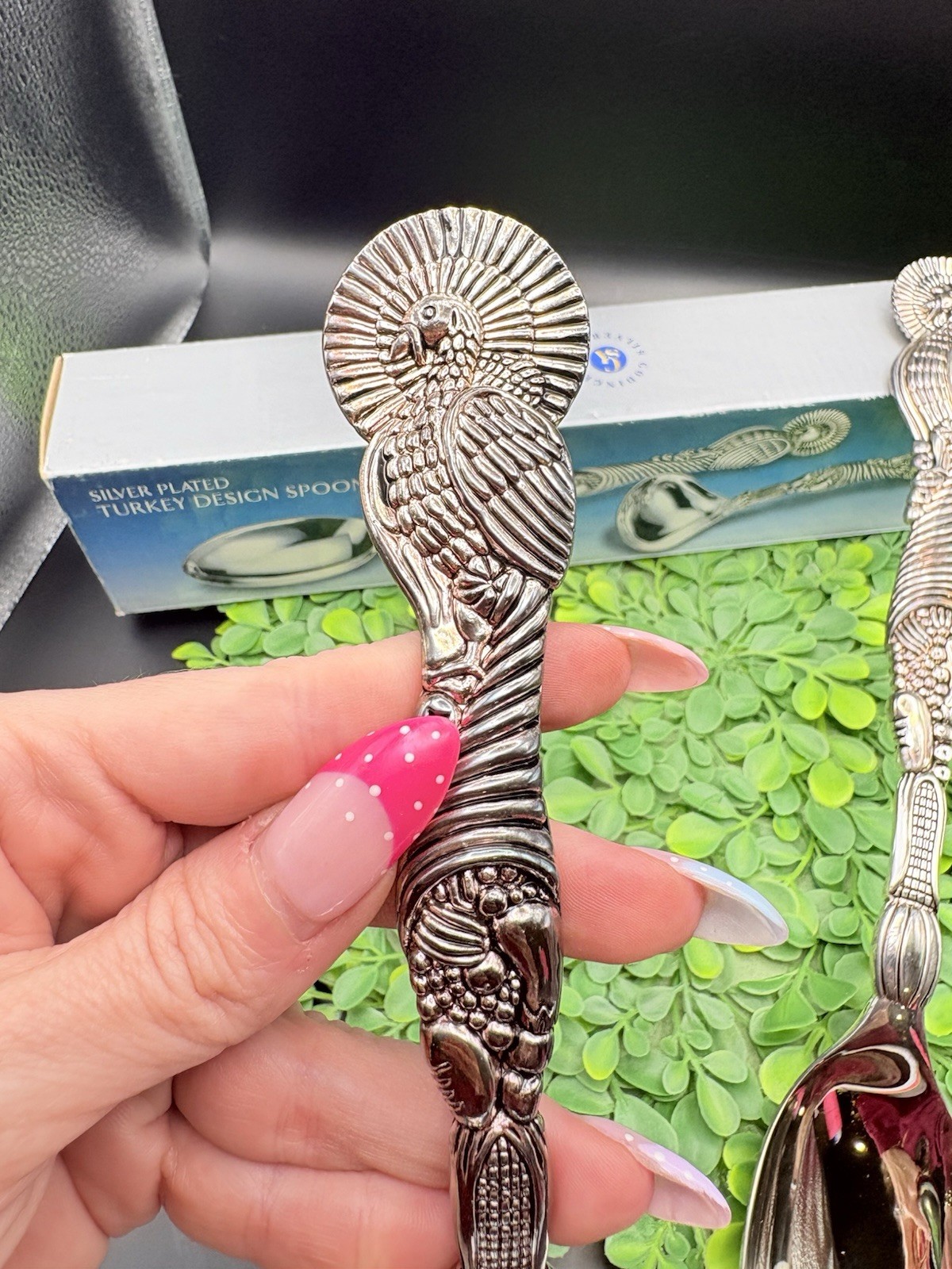 Godinger Silverplated Fancy Turkey Cornucopia Design Spoon Serving Set
