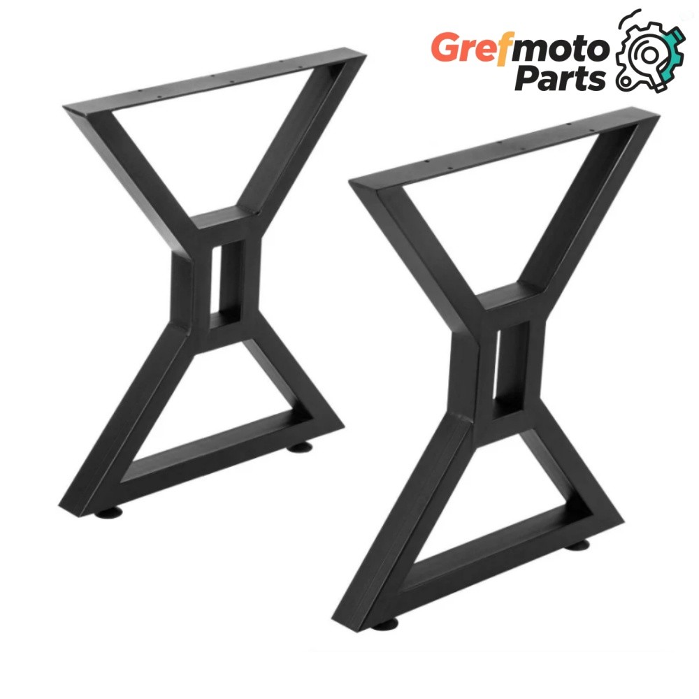 Grefmoto Pair 28" X-Shaped Metal Table Legs DIY Office & Dining Table Legs