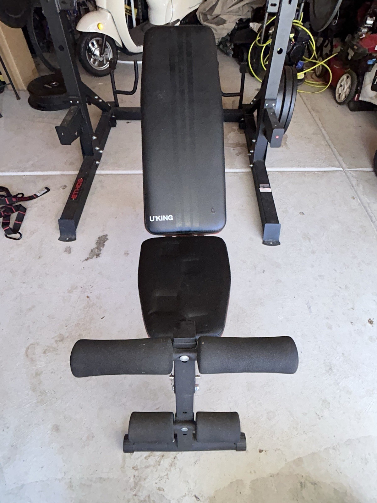 ETHOS ETE360 Power Rack w/ Adjustable Bench, Dip Handles & Straps