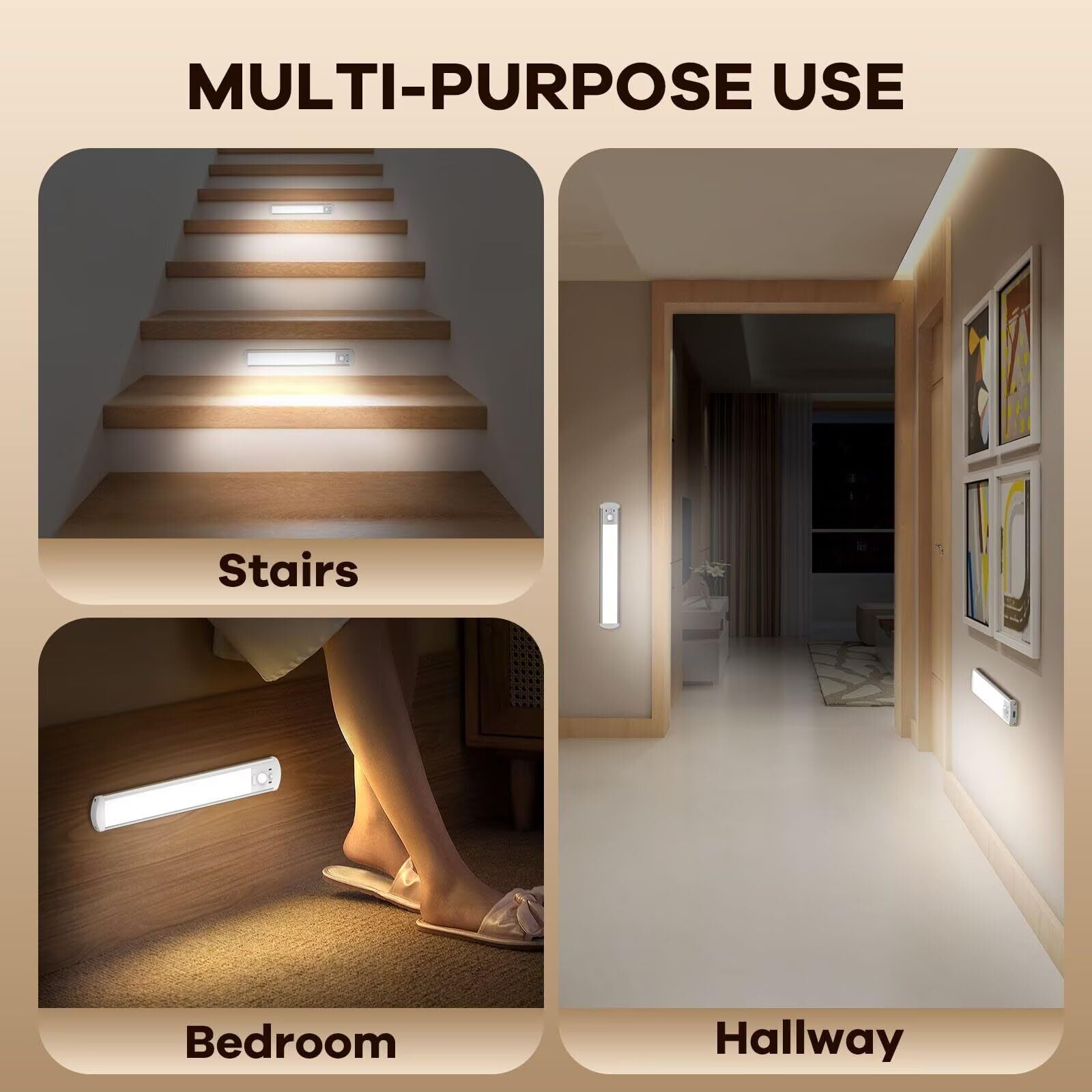 Under Cabinet Lights 80 Led Motion Sensor Light Indoor Rechargeable Closet Li...