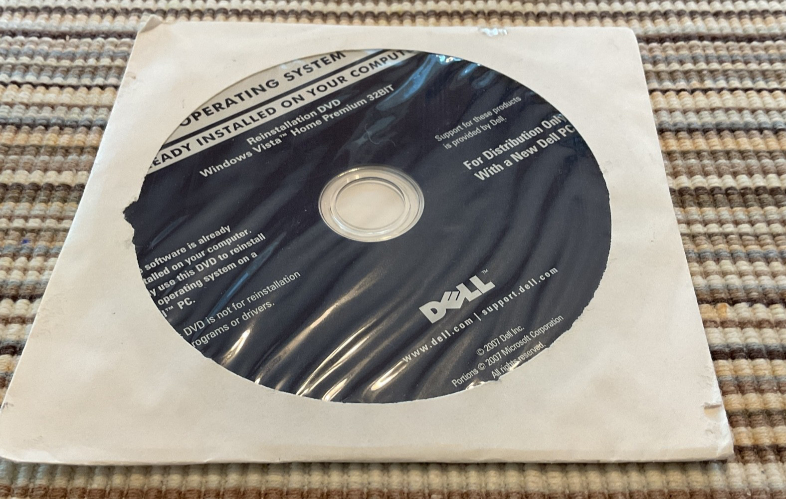 Dell Windows Vista Home Premium 32Bit Operating System DVD to Reinstall NEW